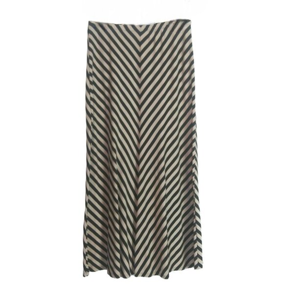 Jaclyn Smith Womens Size Large Diagonal Stripe Skirt Elastic Waist Swing Style - Picture 4 of 7